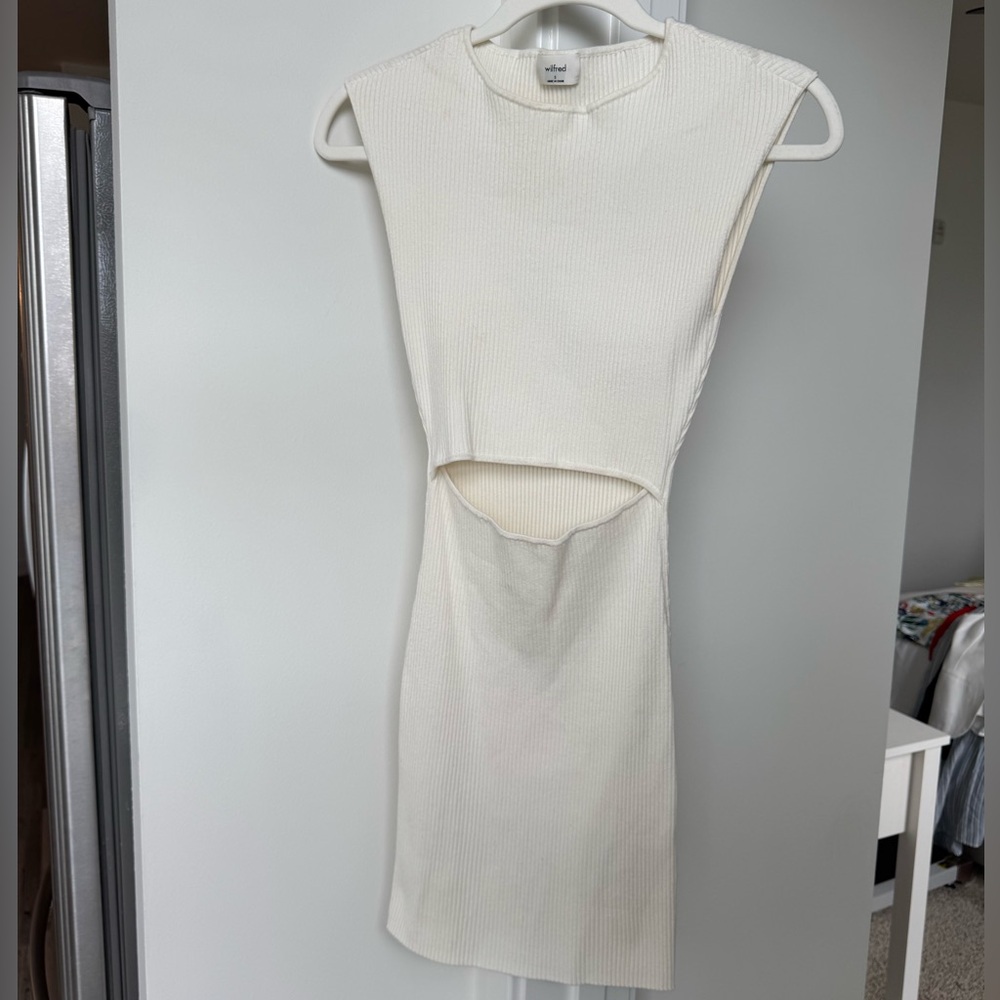 Aritzia Wilfred Cut-out Knit Mini Dress